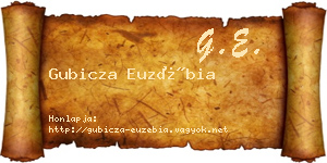 Gubicza Euzébia névjegykártya